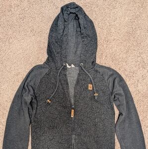 Tentree 10Tree hoodie size XS women's charcoal grey leaves print